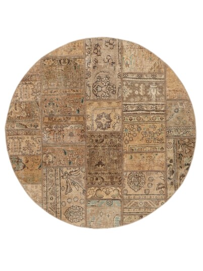 Håndknyttet. Opphav: Persia / Iran Patchwork Teppe Ø 150