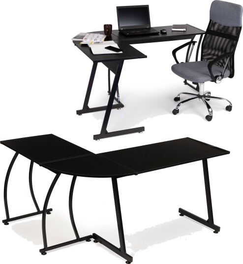 Gaming kontorpult hjørne LOFT skolebord svart Gaming kontorpult hjørne LOFT skolebord svart