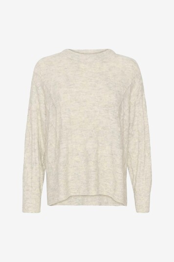 Soaked in Luxury - Genser slRakel Cable Pullover - Hvit