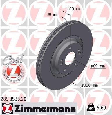 ZIMMERMANN 285.3538.20 Bremseskive