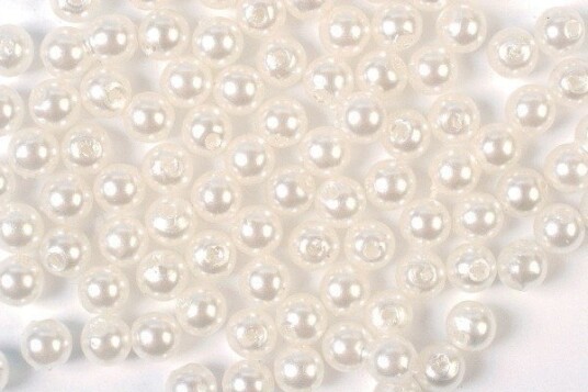 Plastpärlor 4mm 500g, Vit