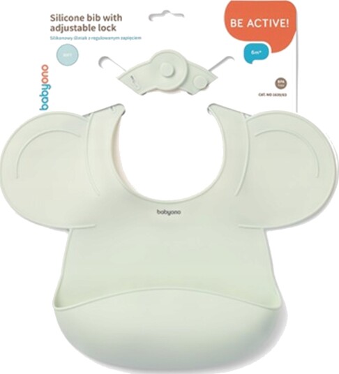 BabyOno Silikon Smekke Justerbar Lukking 30x28 cm Grønn