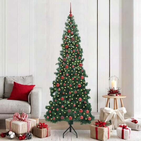 Hjørne Kunstig Jul Tre med 300 LED grønn 210 cm PVC og metall
