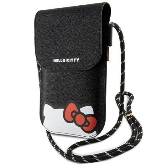 Sourcing Hello Kitty Handbag Hkowbpsckek Black/Black Leather Hiding Kitty Cord