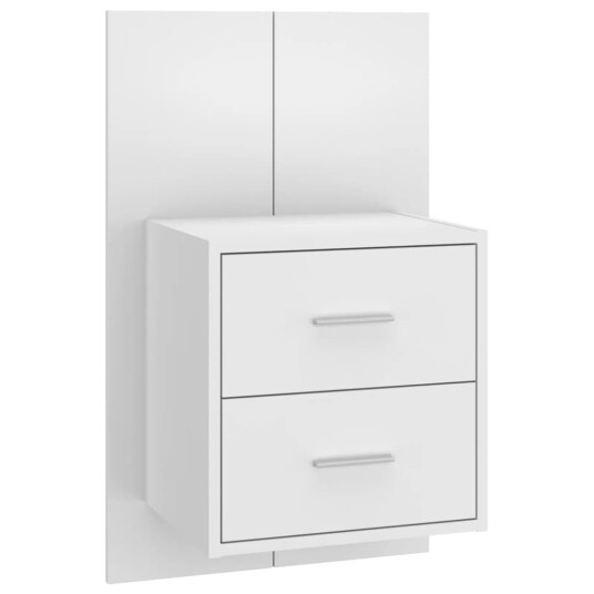 vidaXL Vegghengte nattbord 2 stk hvit