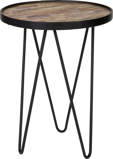 Lev Sidebord 39 cm Rund - Tre/Metall