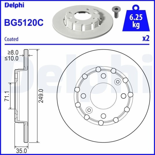 Bremseskive DELPHI BG5120C