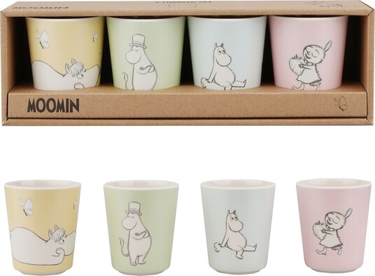 Barbo Toys Mumin servise i 100 % melamin sett med 4 beger Barbo Toys Mumin servise i 100 % melamin sett med 4 beger