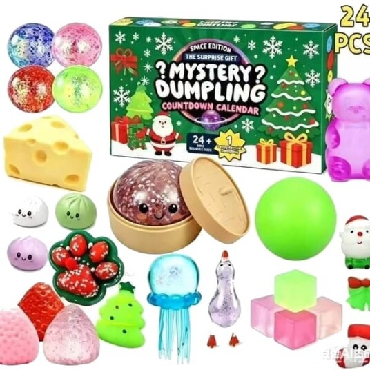 Ny Squishy Bao Bun Adventskalender 24 dagers nedtellingsblindboks myk stressavlastende leketøysgave   Bra