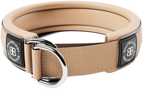 Bullybillows Hundehalsbånd Halvstrup Reflekterende Beige 4 cm (Xl)