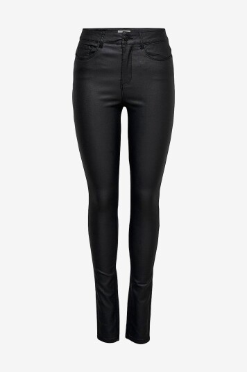 Only Jeans onlAnne K Mid Waist Coated Svart