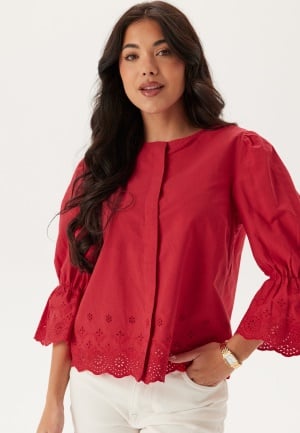 Happy Holly Broderie Anglaise Blouse Red 44/46 Happy Holly Broderie Anglaise Blouse Red 44/46