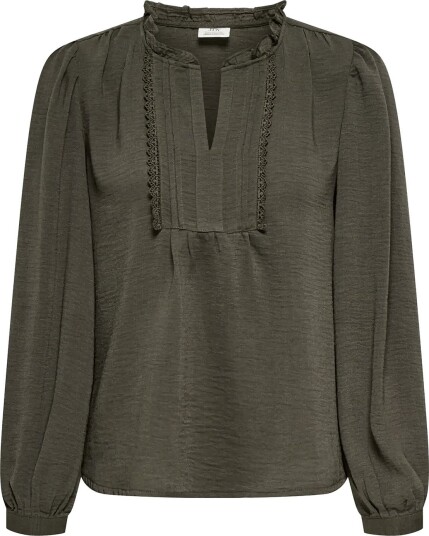 JDY Jdyrachel Life L/S Pintuck Top Wvn Noos Khaki green XS