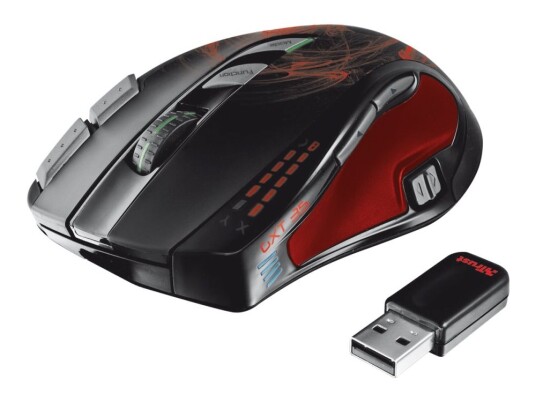 Trust GXT 35 Trådløs Mus med 11 Knapper og 2.4 Ghz USB Mottaker