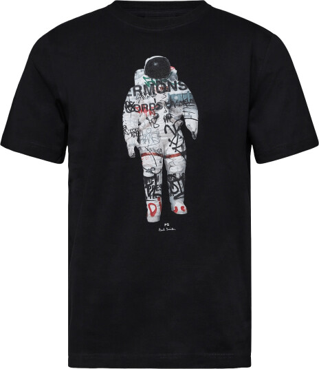PS Paul Smith Mens Reg Fit T Shirt Astronaut - Black - S