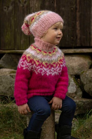 Viking Garn 2027 1D Nova Genser Og Lue Cerise