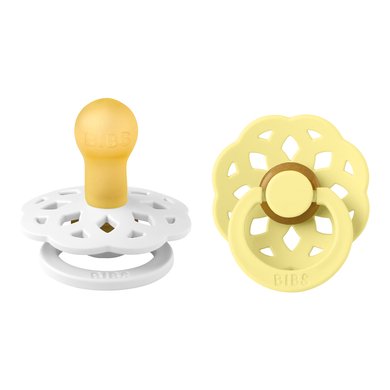 BIBS® Smokk Boheme 0-6 måneder White & Sunshine, 2 stk.