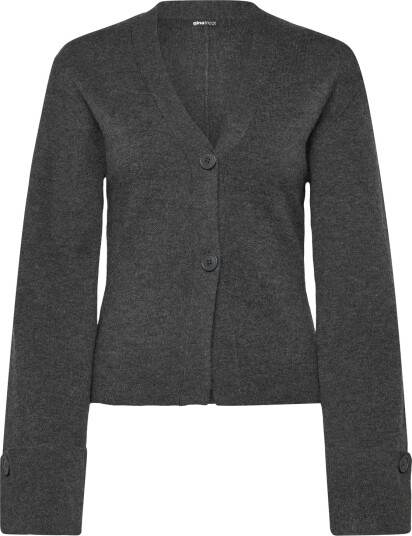 Gina Tricot Knitted Sculptured Cardigan - Grey - XL