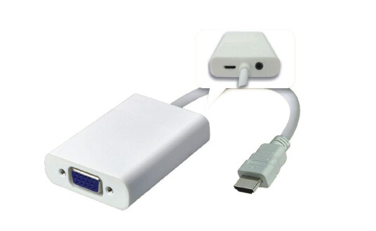 MicroConnect HDMI til VGA Adapter 0.15m Hvit, Plugg og Spill MicroConnect HDMI til VGA Adapter 0.15m Hvit, Plugg og Spill