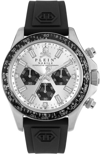 Philipp Plein Herreklokke PWVAA0523 Street Couture Sølvfarget/Gummi