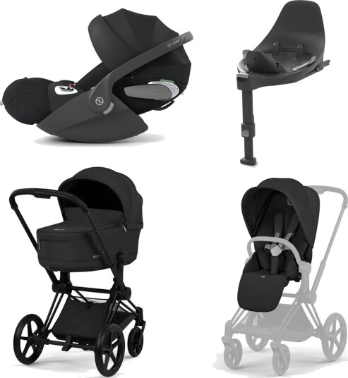 Nyfødtpakke Cybex Priam New Generation Matt Black/Sepia Black Ink. Cloud T Plus + Base T