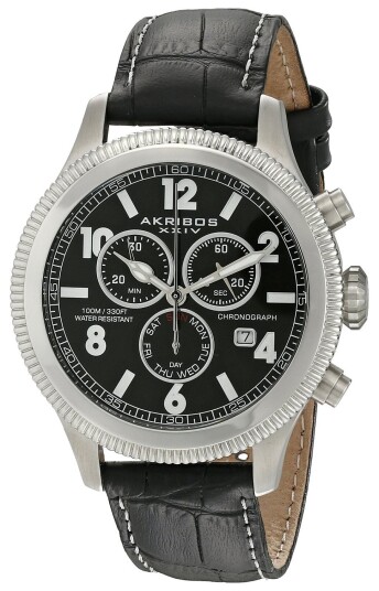 Akribos XXIV Herreklokke AK575BK Ultimate Sort/Lær Ø44 mm Akribos XXIV Herreklokke AK575BK Ultimate Sort/Lær Ø44 mm