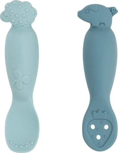 Done by Deer Learning Spoon Set Tiny Farm Blue