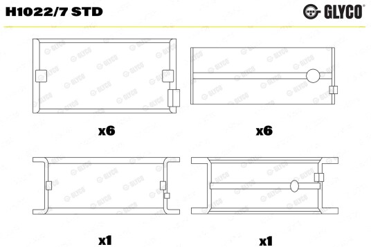 Veivaksellager GLYCO H1022/7 STD Veivaksellager GLYCO H1022/7 STD