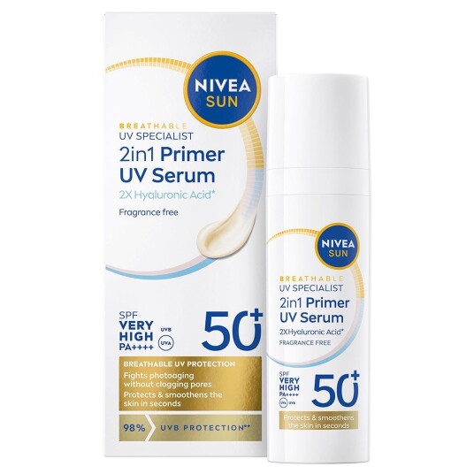 NIVEA 2in1 Daily UV Primer Serum SPF 50+ til Ansikt - 30 ml NIVEA 2in1 Daily UV Primer Serum SPF 50+ til Ansikt - 30 ml