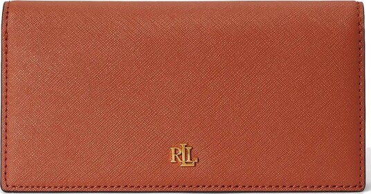 Lauren Ralph Lauren Crosshatch Leather Slim Wallet Wlt Red ONE SIZE