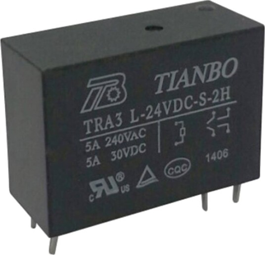 Tianbo Electronics Tra3 L 24Vdc S 2H Printrelé 24 V/Dc 8 A 2 X Sluttekontakt 1 Stk