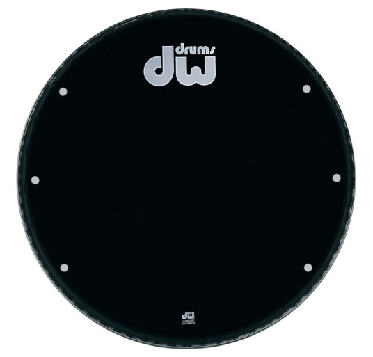 DW DRDHGB-28K Frontskinn Resonance head Black w/ Logo Bass Drum