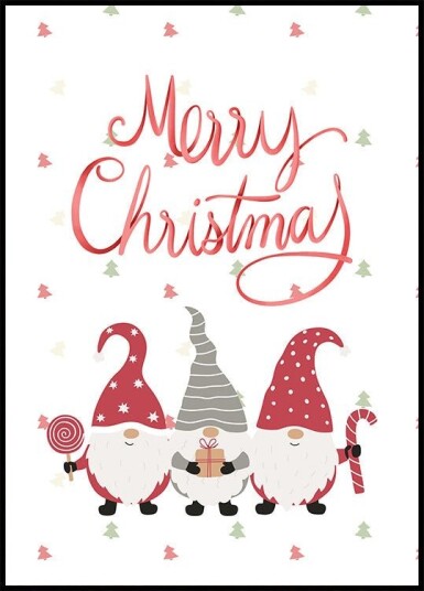 Merry Christmas Gnomes Poster Plakat / 40x50cm Merry Christmas Gnomes Poster Plakat / 40x50cm
