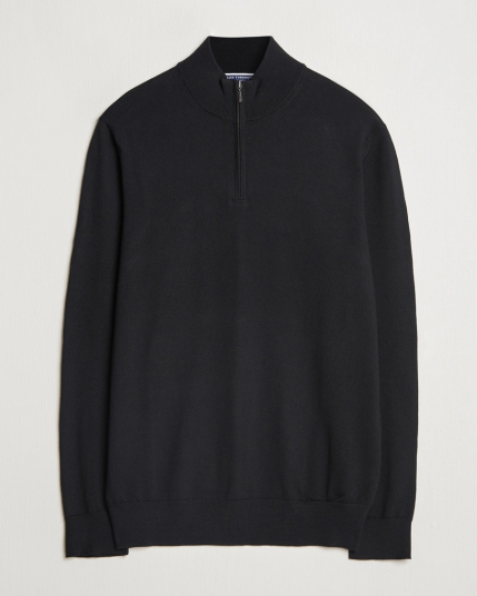 Charles Tyrwhitt Pure Merino Zip Neck Jumper Black