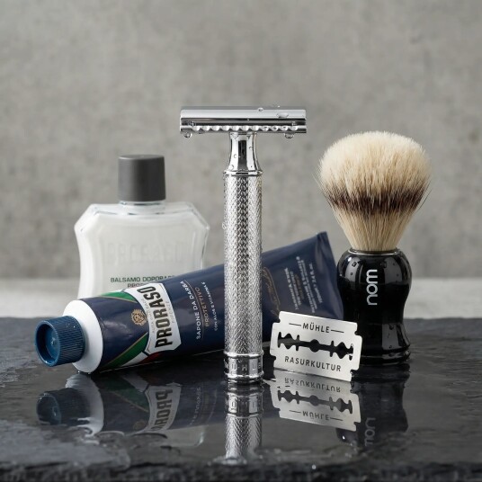 Introsett til tradisjonell barbering INTRO-01-ALO-GR-SV-SORT