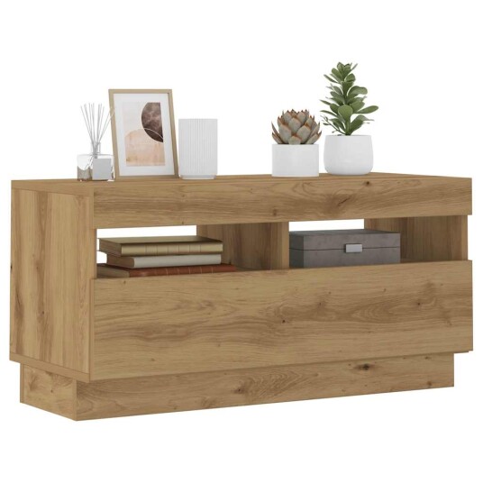 TV-benk med LED-lys artisan eik 80x35x40 cm konstruert tre 8721158437952 TV-benk med LED-lys artisan eik 80x35x40 cm konstruert tre 8721158437952