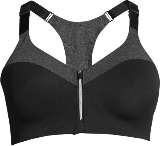 Casall Front Zip Sports Bra, sports-BH, dame 70B Dk grey melange
