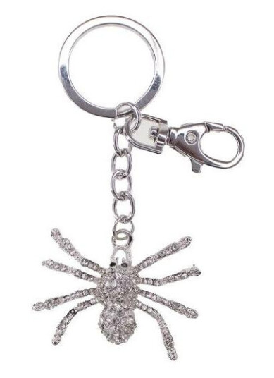 Nøkkelring bag charm edderkopp