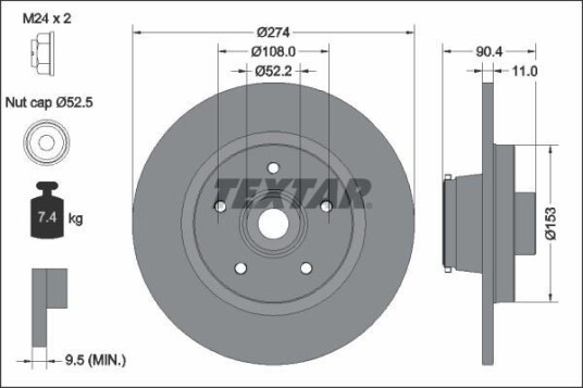TEXTAR 92329403 Bremseskive