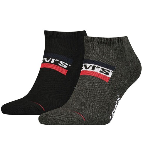 Levis Ankelsokker 2 pack Sportsklær Mid Grey/Black Levis 35/38 Sokker Grå Svart 35 38