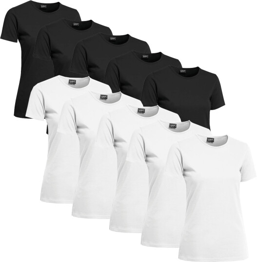 Clique T skjorte Dame 10 pakning Svart/Hvit Clique T skjorte Dame 10 pakning Svart/Hvit