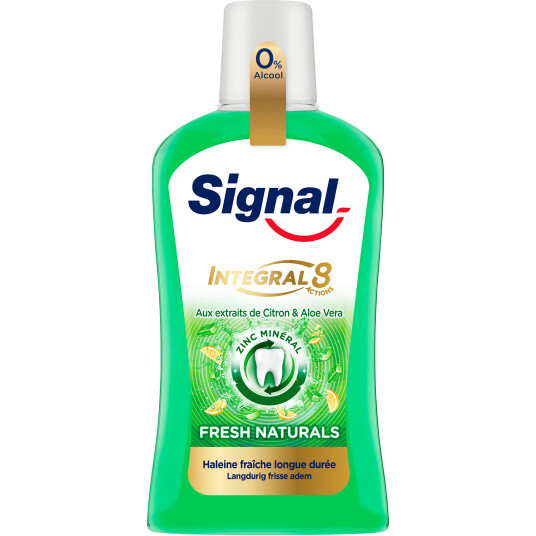 Munnvann SIGNAL Integral 8 Fresh Naturals Lemon og Aloe Vera 500ml