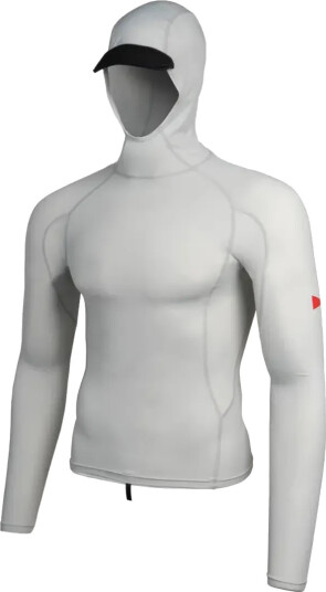 Long Sleeve Hooded Rashguard Silver Herre M