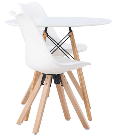 Venture Design Danburi & Zeno spisegruppe Hvit/hvit 2 stoler & bord 60 cm