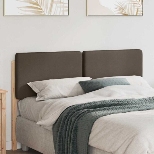 Polstret sengegavl Brun og Taupe 150 cm Massiv furu