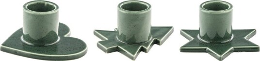 Porsgrunds Porselænsfabrik LYSESTAKER PORSELEN STJERNE HJERTE TRE 3 PK Porsgrunds Porselænsfabrik LYSESTAKER PORSELEN STJERNE HJERTE TRE 3 PK