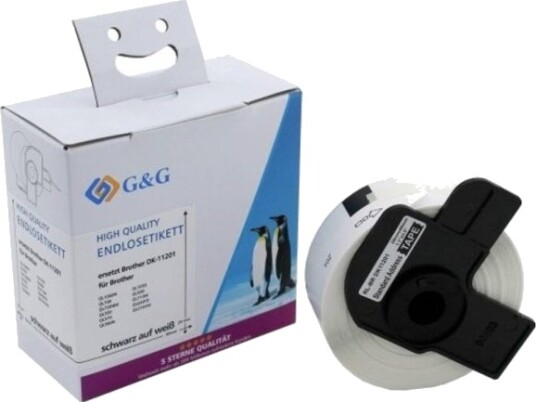 G&G Etiketter Kompatibel Med Brother Dk 11201 29 X 90 Mm Termodirekte Papir Hvit 400 Stk. Permanente Adresseetiketter Et B G 11201