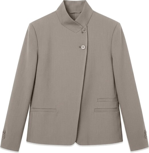 Vero Moda Vmdina Ls High Neck Blazer Lcs   MOON ROCK   36