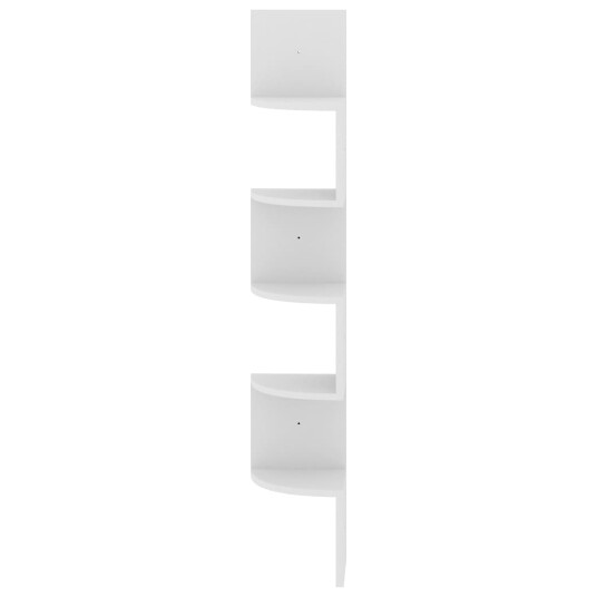 vidaXL Veggmontert hj?rnehylle hvit 19x19x123 cm sponplate vidaXL Veggmontert hj?rnehylle hvit 19x19x123 cm sponplate