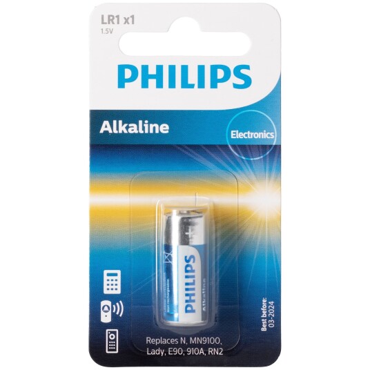 Philips Alkaline LR1 1.5V Engangsbatteri med 940 mAh